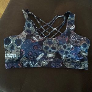 CVG midnight skulls sports bra XL